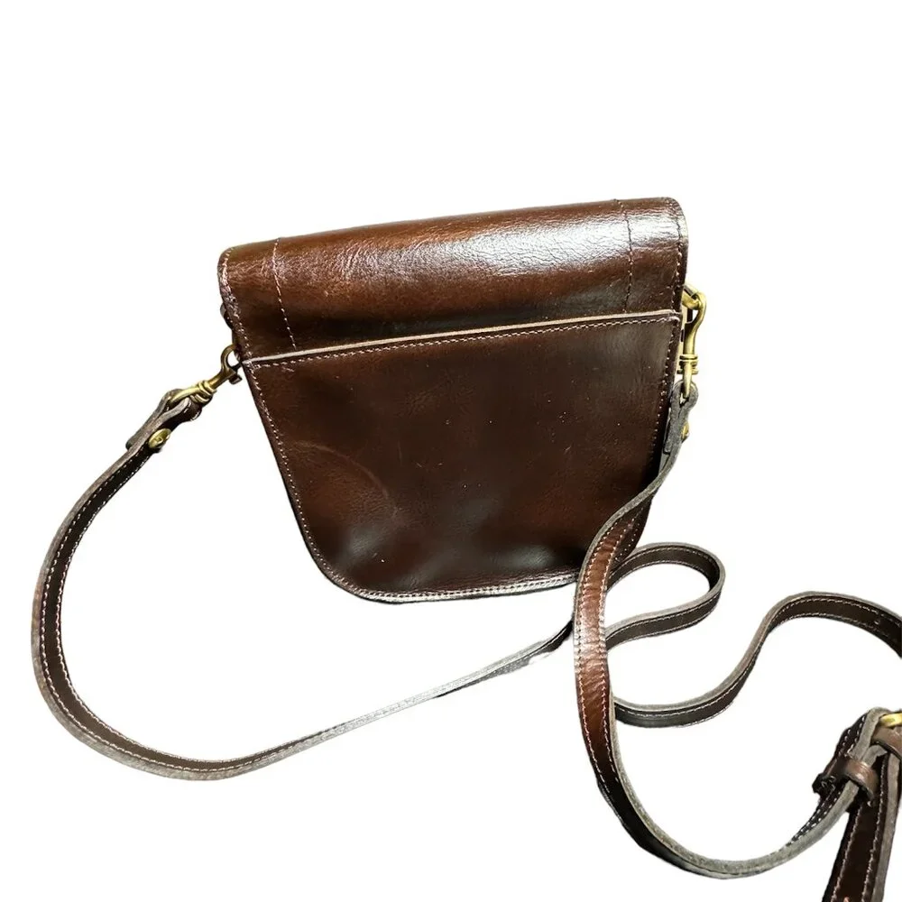 Patricia Nash chocolate leather Perrone crossbody bag